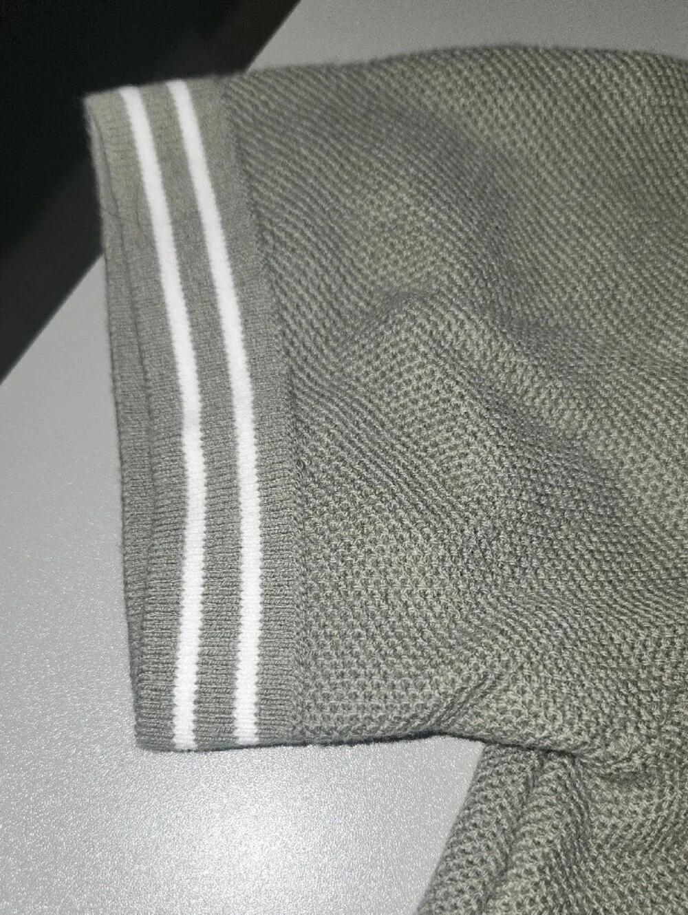 GAP Gray Polo with White Collar Stripe